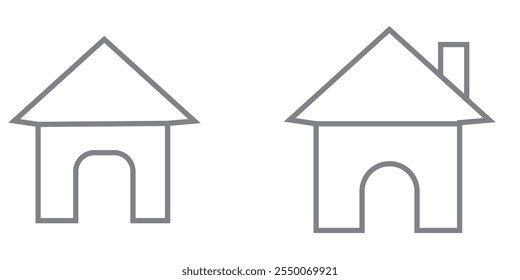 Icono de bienes raíces. Conjunto de iconos de la casa. Símbolo casero en glifo. Ilustración inmobiliaria. Casa Iniciar sesión sólida. Vector casero. Ilustración de stock