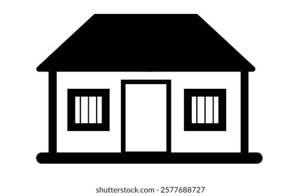 Real estate icon. House icon set. Home symbol in outline. Real estate illustration. House sign in line. Home vector. Stock illustration 
