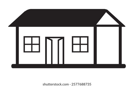 Real estate icon. House icon set. Home symbol in outline. Real estate illustration. House sign in line. Home vector. Stock illustration 
