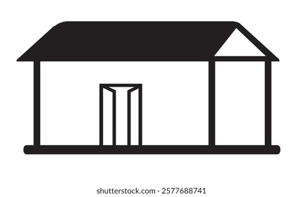 Real estate icon. House icon set. Home symbol in outline. Real estate illustration. House sign in line. Home vector. Stock illustration 
