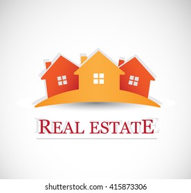 Real estate icon isolated on white background. Vector art.