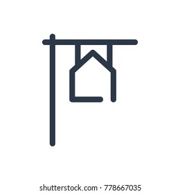 Real Estate Icon. Isolated Rent Board And Real Estate Icon Line Style. Premium Quality Vector Symbol Drawing Concept For Your Logo Web Mobile App UI Design.