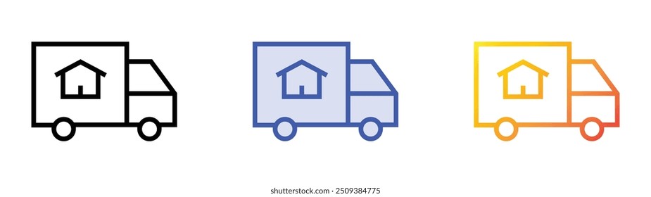 real estate icon. Linear, Blue Fill and Gradient Style Design Isolated On White Background