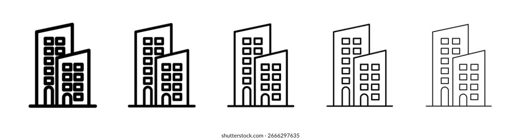 Logotipo do ícone de imóveis na coleção de linhas de traçado