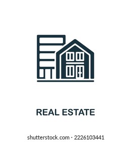 Real Estate icon. Monochrome simple Investments icon for templates, web design and infographics