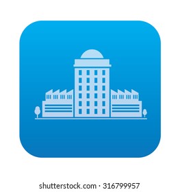 Real estate icon on blue background,clean vector