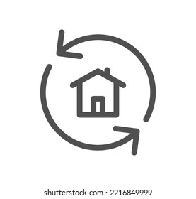 Real estate icon outline and linear vector.
