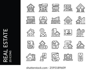 Real Estate icon pack. Set icon design