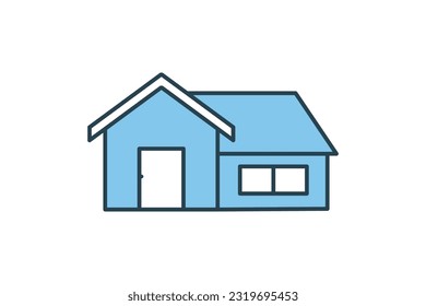 Real estate icon. Icon related to real estate, building. Flat line icon style design. Simple vector design editable