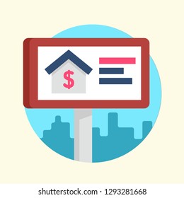 Real Estate Icon Rounded Vector Graphic Download Template Modern