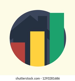 Real Estate Icon Rounded Vector Graphic Download Template Modern