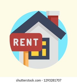 Real Estate Icon Rounded Vector Graphic Download Template Modern