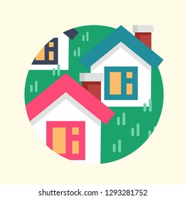 Real Estate Icon Rounded Vector Graphic Download Template Modern