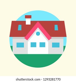Real Estate Icon Rounded Vector Graphic Download Template Modern