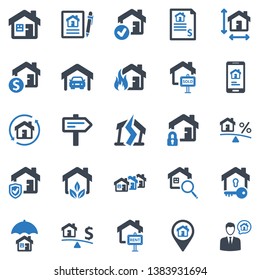 Real Estate Icon Set - 1 (Blue Series)