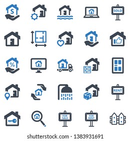 Real Estate Icon Set - 2 (Blue Series)