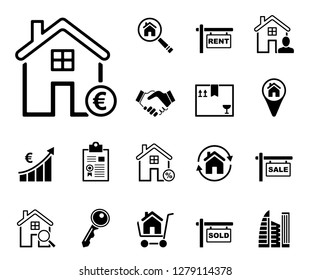 real estate icon set