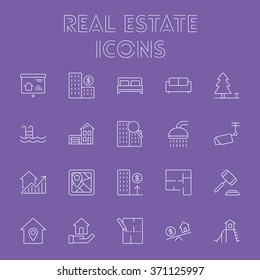 Real estate icon set.