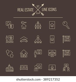 Real estate icon set.