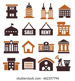 real estate icon set