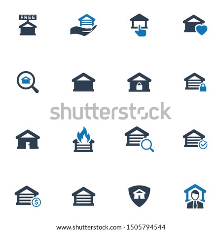 Real estate icon set - (Blue Series). vector graphics 