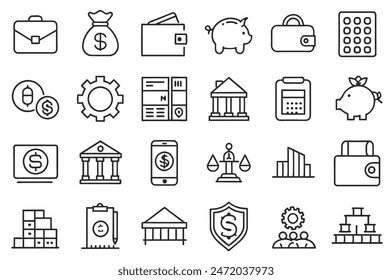 conjunto de iconos de bienes raíces : conjunto de contornos de trazo editable de diferentes tipos de Pequeños iconos aislados sobre fondo blanco Ilustración vectorial plana