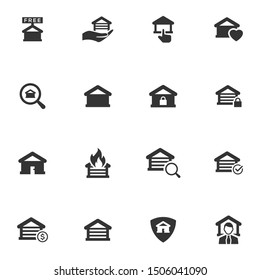 Real estate icon set - (Grey Series). vector graphics 