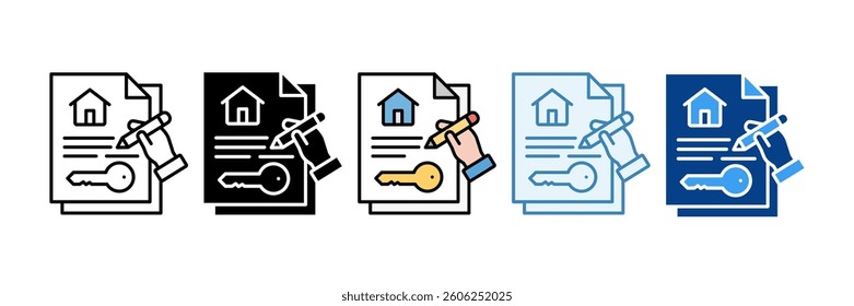 Real Estate Icon Set Multiple Style Collection