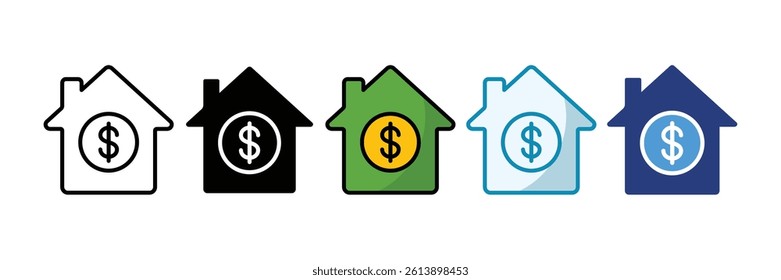 Real Estate Icon Set Multiple Style Collection