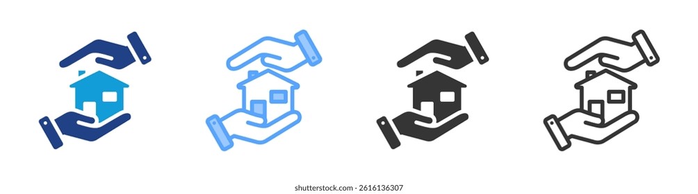 Real Estate icon set multiple style collection
