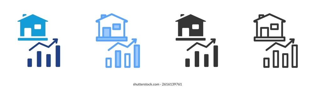 Real Estate icon set multiple style collection