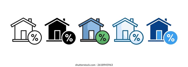 Conjunto de ícones de imobiliário Coleção de estilos múltiplos