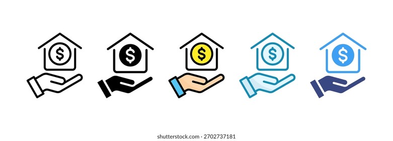 Conjunto de iconos de bienes raíces Colección de estilo múltiple