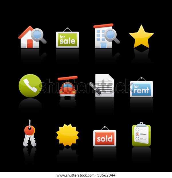 Real Estate Icon Set for multiple application in Adobe\
Illustrator EPS 8.