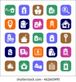 real estate icon set on white background