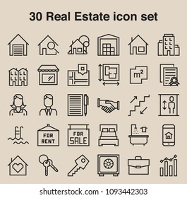 Real estate icon set orto