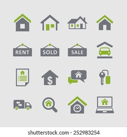 Real estate icon set for site