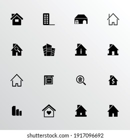 Real estate icon set, vector symbols, Can be used for web, print and mobile