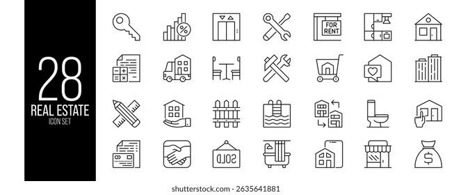 Real Estate Icon Set – Vector Collection

