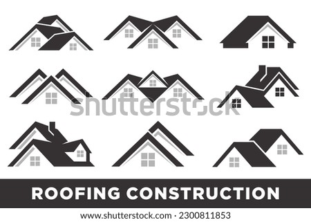 real estate icon set vector logo template