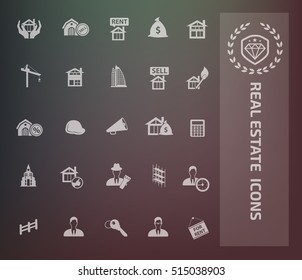 Real estate icon set,clean vector