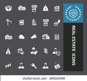 Real estate icon set,clean vector