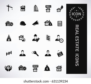 Real estate icon set,clean vector