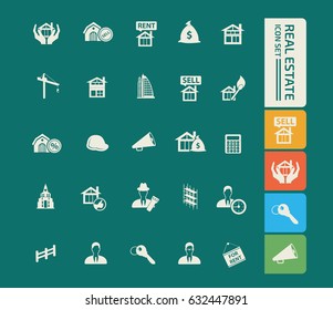 Real estate icon set,clean vector