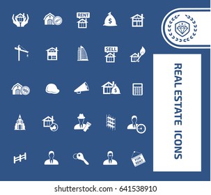 Real estate icon set,clean vector