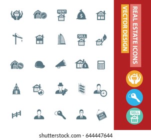 Real estate icon set,clean vector