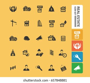 Real estate icon set,clean vector