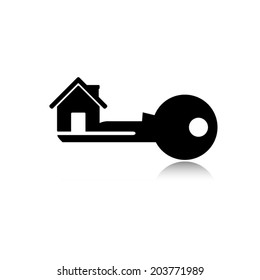real estate icon with shadow