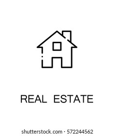 Real estate icon. Single high quality outline symbol for web design or mobile app. Thin line sign for design logo. Black outline pictogram on white background