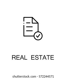 Real estate icon. Single high quality outline symbol for web design or mobile app. Thin line sign for design logo. Black outline pictogram on white background